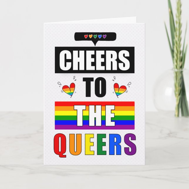 Beifall für die Queers LGBTQ Rainbow Wedding Karte (Vorderseite)