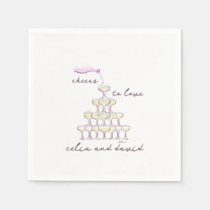 Beifall für Liebe Handgezeichnete Brillen Hochzeit Serviette