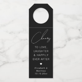 Beifall für Liebe Lachen & Glücklich | Schwarze Ho Flaschenanhänger