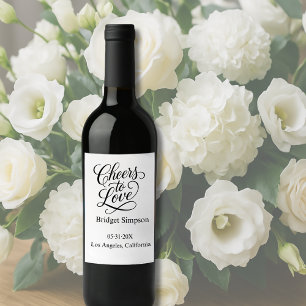 Beifall für Liebe-Skript - Eleganter Charme Weinetikett