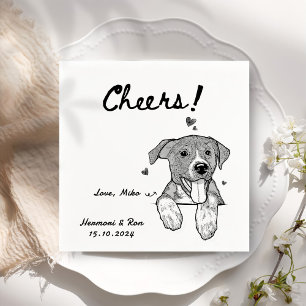 Beifall Gezeichnet Personalisierter Hund Einfache Serviette