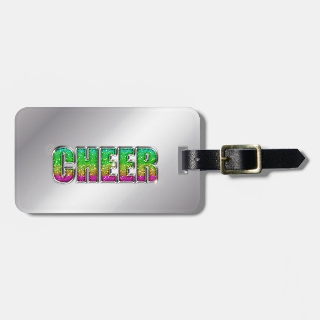 Beifall-Glitzer-Regenbogen Gepäckanhänger (Vorderseite horizontal)