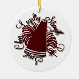 Beifall-kastanienbraune und weiße keramik ornament
