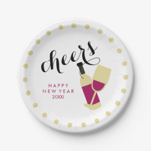 Beifall-moderne guten Rutsch ins Neue Pappteller