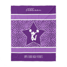 Beifall-/Pom Cheetah-Druck mit Monogramm in Lila