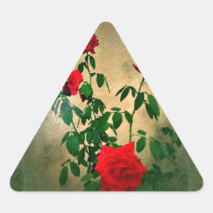 Beifall, Rose der Liebe_ Dreieckiger Aufkleber