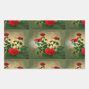 Beifall, Rose der Liebe_ Rechteckiger Aufkleber