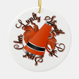 Beifall-schwarze und orange keramik ornament