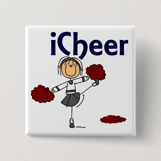 Beifall-Strichmännchen der Cheerleader-I Button (Vorderseite)