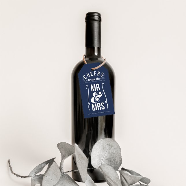 Beifall von Herrn & Frau Wedding Wine Liquor Gefal Geschenkanhänger (Von Creator hochgeladen)