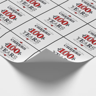 Beifall zu 100 Jahren Typografie Geburtstag Geschenkpapier