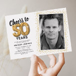 Beifall zu 50 Jahren 50. Geburtstag Foto Einladung<br><div class="desc">Feiern Sie mit unseren eleganten Geburtstagsfeierlichkeiten den großen Meilenstein der fünfzigsten Geburtstagsfeier. Diese Einladungen mit einem individuell gestaltbaren, weißen Hintergrund, einem persönlichen Foto und goldenen Akzenten werden Ihnen einen bleibenden Eindruck verließe. Die goldenen Helium-Ballondetails fügen eine Touch Zauber hinzu, während die moderne Textvorlage zum 50. Geburtstag mühelos personalisiert werden kann....</div>