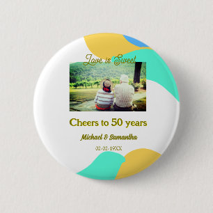 Beifall zu 50-jähriger Liebe ist Sweet Retro Button