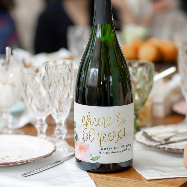 Beifall zu 60 Jahren Geburtstagsgunst (Wine Label Mock-up)