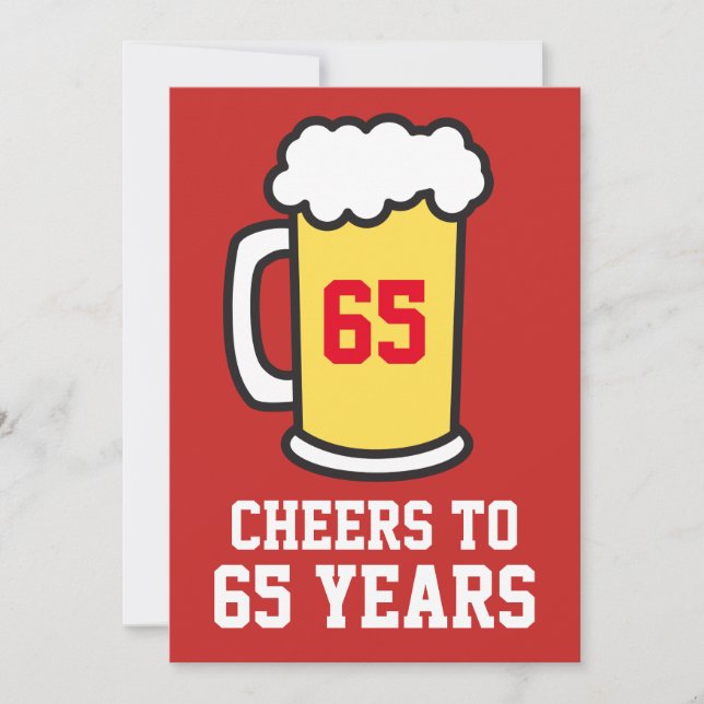 Beifall zu 65 Jahren des Bier-65. Party Einladung (Vorderseite)