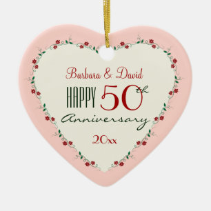 Beifall zu Weihnachtsgeschenken zum 50. Hochzeitst Keramikornament