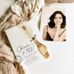 Beifall zum 30. Geburtstag Foto Einladung