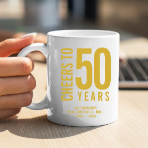 Beifall zum 50-jährigen Geschäftsjubiläum Kaffeetasse