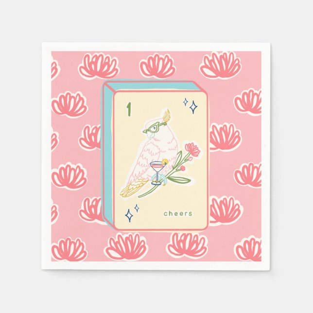 Beifall zum Bird Bam Mahjong Paper Napkin Serviette (Vorderseite)