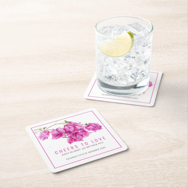 Beifall zur Liebe rosa Bougainvillea tropische Hoc Rechteckiger Pappuntersetzer (Vor Ort)