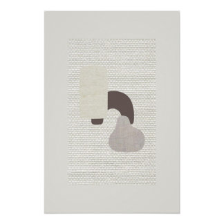 Beige abstrakte Kunst Poster