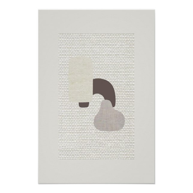 Beige abstrakte Kunst  Poster (Vorderseite)