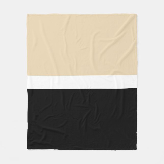 Beige Abstrakte Streifen Fleecedecke (Vorderseite)