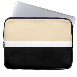 Beige Abstrakte Streifen Laptopschutzhülle