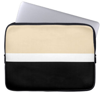Beige Abstrakte Streifen Laptopschutzhülle