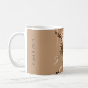 Beige abstrakter Papierstruktur-Becher - Monogramm Kaffeetasse