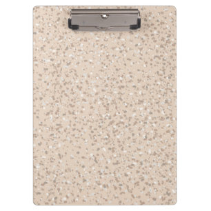 Beige Aesthetic Terrazzo Klemmbrett