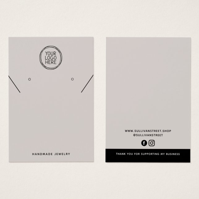 Beige Ajouter Votre Logo Collier Boucles d'oreille (Devant & derrière)