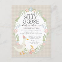 Beige Albern Gänse Floral Gingham Birthday Party