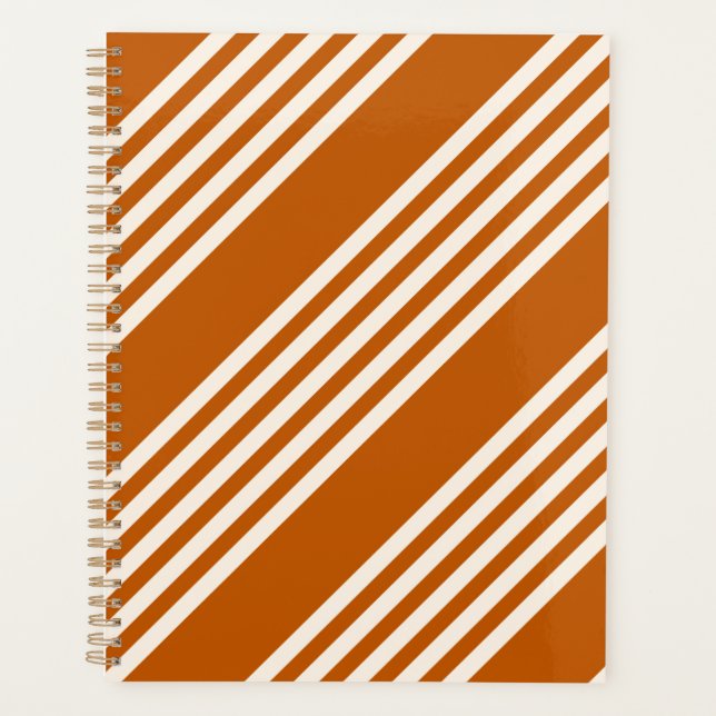 Beige and burnt orange five stripe pattern (Devant)