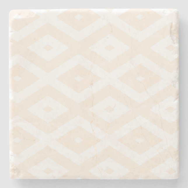 Beige and white diamond pattern steinuntersetzer (Vorderseite)