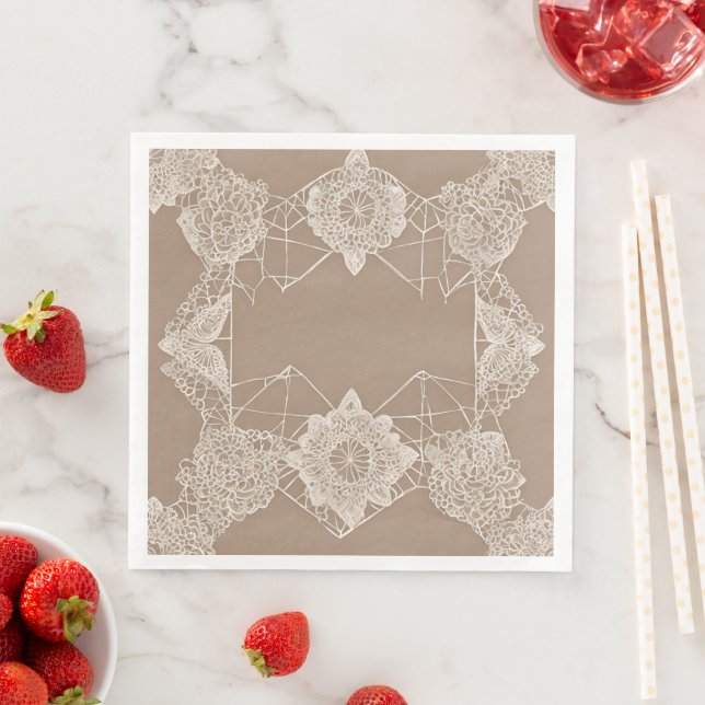 Beige and white patterns AI art  Serviette (Beispiel)