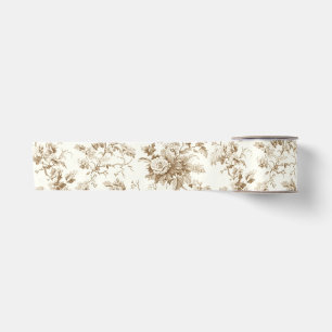 Beige Antik Blumenstrauß Toile Satinband