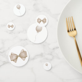 Beige Aquarell Bow & Balloon Konfetti