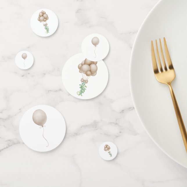 Beige Aquarellballons Konfetti (Gruppe)