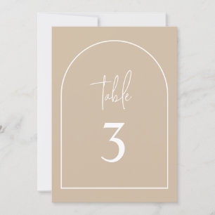 Beige Arch Minimum Baptism Table Number Einladung