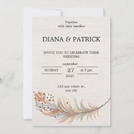 Beige ästhetische Hochzeitseinladung Einladung