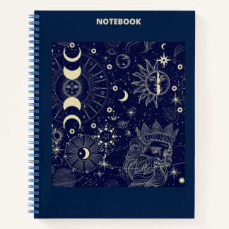 BEIGE & ASTROLOGIE BLEUE/ASTRONOMIE CARNET THÈME