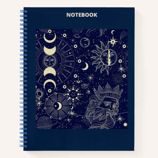 BEIGE & ASTROLOGIE BLEUE/ASTRONOMIE CARNET THÈME (Devant)