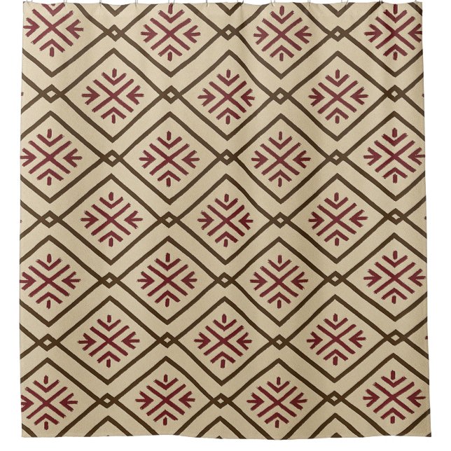 Beige, auf Stamm Inspiriert Duschvorhang (Vorderseite)