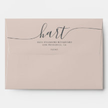 Beige avec le script noir Adresse de retour