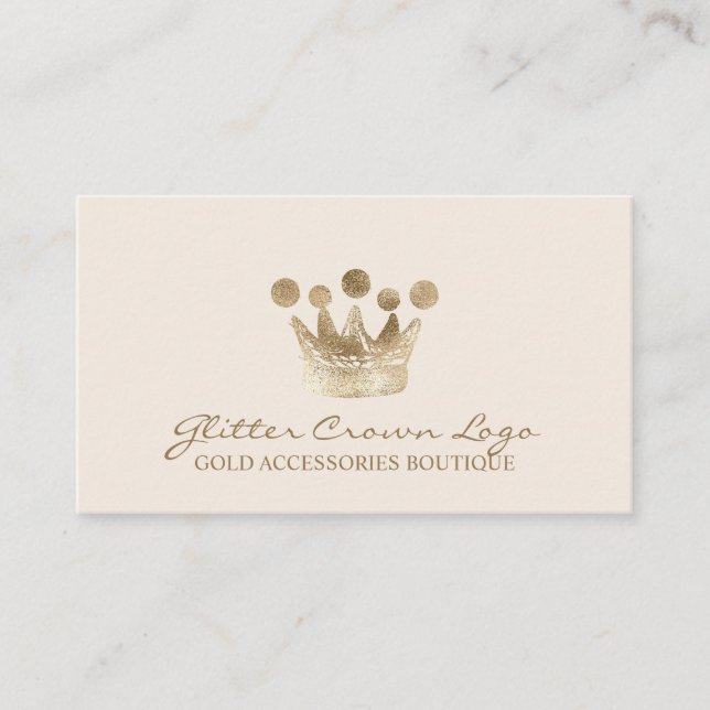 Beige Baby Gold Crown Visitenkarte (Vorderseite)