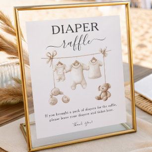 Beige Babykleidung und Spielzeug Windel-Raffle-Sch Poster