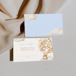 Beige Balloon Bear Diaper Raffle Baby Dusche Begleitkarte