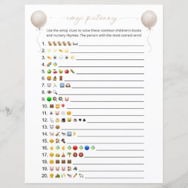 Beige Balloon Emoji Books Baby Showspiel