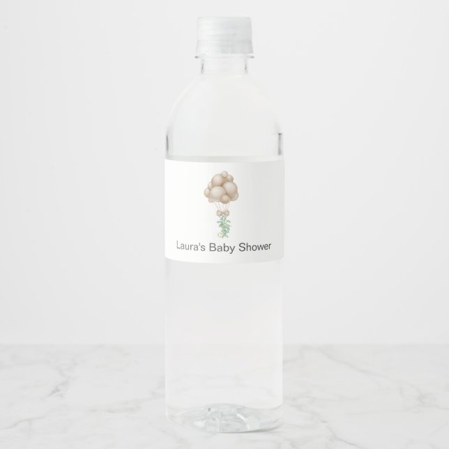 Beige Balloons Babydusche (Vorderseite)